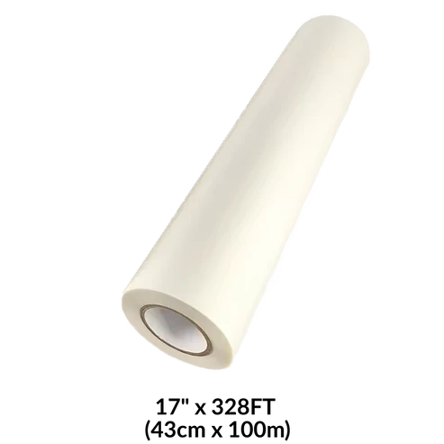 DTF Transfer Film 17" x 328FT (43cm x 100m) Double-Side Hot Peel – 3 Sec Press, Instant Peel Film