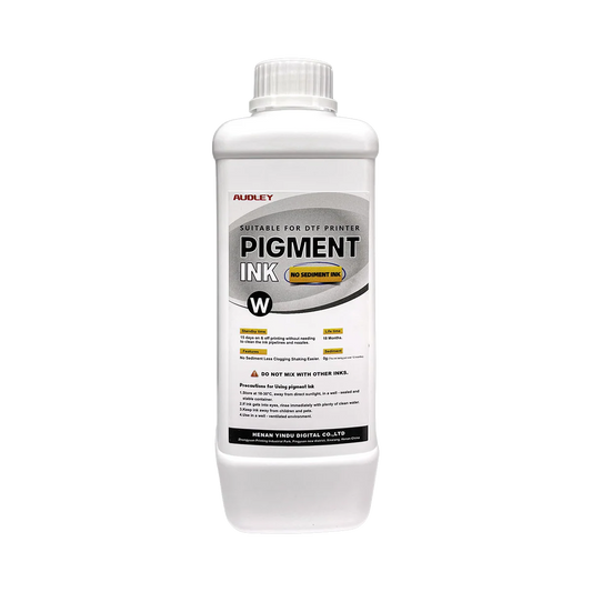 Audley DTF White Ink – No-Sediment, Micro-Precipitation Technology, High Whiteness, 1 Liter – Prevents Clogs, Printhead Safe, for Epson & Most DTF Printers